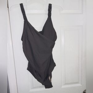 women's one piece bathing suit large grey Merona